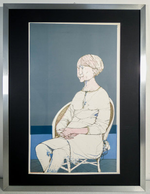 Acquaforte a firma Karl PLATTNER (1919-1986) Figura di donna. - Prova dartista - Italia, 1969