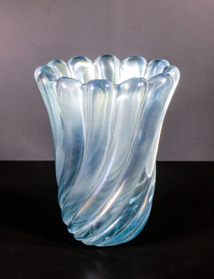 Vaso in vetro soffiato trasparente mod. 7609, design Flavio POLI per SEGUSO. Italia