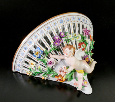 ?? MENSOLA PORCELLANA DRESDEN CARL THIEME POTSCHAPPEL DRESDA GERMANIA EPOCA 1900