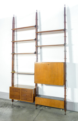 ?? WALL UNIT DESIGN LIBRERIA GIORNO DA CENTRO LEGNO MODULARE MOBILE BAR VINTAGE