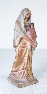 ?? SCULTURA CERAMICA MANIFATTURA DI SIGNA DONNA CON ANFORA SAMARITANA EPOCA 1900