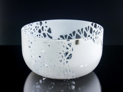 ?? VASO COPPA DESIGN THORSSEN KARLSSON PER VENINI SERIE MERLETTI VETRO SOFFIATO